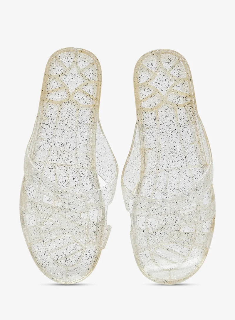 Ginger White Jelly Strap Detail Flats for Women | Best Price UAE